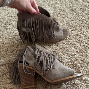 Steve Madden fringe suede heels